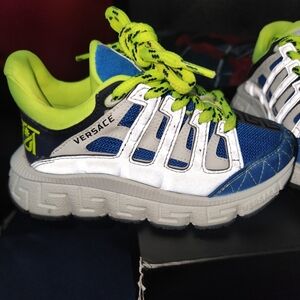 Versace shoes  size 28 (10.5 toddler) blue , white, green